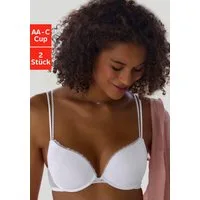 petite fleur by Lascana Push-up-BH (Packung, 2 Stück) aus süßem Herzchen-Mesh mit edlen Spaghettiträgern, sexy Dessous
