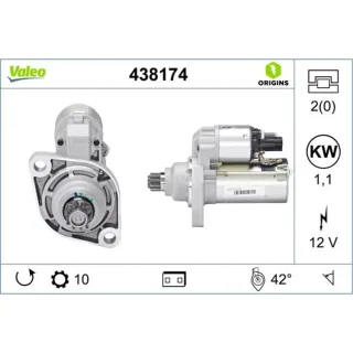 Valeo Starter 1,1 kW Audi Seat Skoda VW 438174