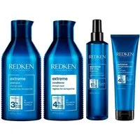 Redken Haarpflege-Set Redken Extreme 4er Set Shampoo + Conditioner + Strength Builder + Anti, 4-tlg., Vorteilspack, reichhaltig
