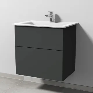 Sanipa 3way Waschtischunterbau zu Ideal Standard Connect Air Waschtisch mit 2 Auszügen, Graphit-Matt SP6411B
