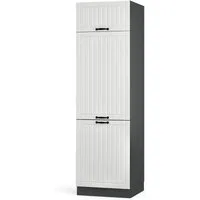 Vicco Kühlumbauschrank Fame-Line, Weiß Landhaus/Anthrazit, 60 cm (1-St)