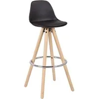 Woltu Barhocker (1 St), Barstuhl aus Kunststoff, Design Stuhl Holzgestell