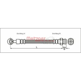 Metzger Bremsschlauch vorne Hyundai Atos 4110405