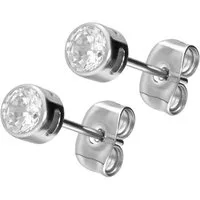 FILANGO Paar Ohrstecker Titan Ohrstecker EINGEFASSTER KRISTALL (Ohrstecker, 1-tlg)