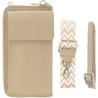 Botego Handytasche mit Geldbörse zum Umhängen, Handytasche Leder, Umhängetasche Damen