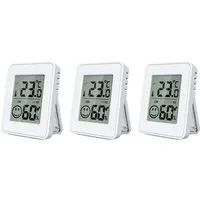 Miraval Klimamesser Thermo-/ Hygrometer 3-er Set, (Inklusive Akku), Hygrometer, Thermometer, Smiley Anzeige