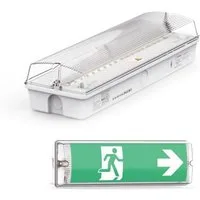 ENOVALITE LED Arbeitsleuchte LED-Fluchtwegleuchte, Notausgang mit Notstrom, TEST-Funktion, IP65, LED fest integriert, Tageslichtweiß, Fluchtwegleuchte, Notleuchte, Fluchtweg, Notbeleuchtung, Notfallakku