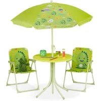 relaxdays Garten-Kindersitzgruppe Camping Kindersitzgruppe mit Schirm, Monster