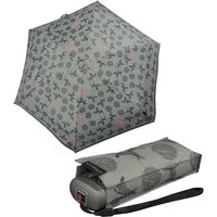 Knirps® Taschenregenschirm winziger Damen-Taschenschirm, leicht und flach, für die Handtasche - Travel Christina grey