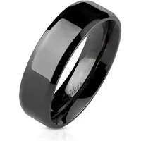 BUNGSA Fingerring 60 (19.1) Edelstahlring schwarz klassisch abgerundeten Kanten (Ring, 1-tlg), Damen Herren