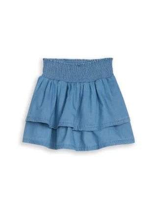 tom tailor kids - Mini-Rock mit Volant mid stone bright blue denim - Gr. - 122
