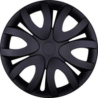 4x PREMIUM Radkappen Modell: Mika in Schwarz-Matt
