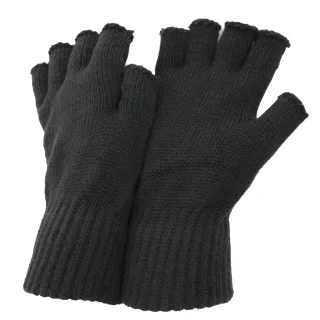 FLOSO Herren Winter Halbfinger-Handschuhe (Graphit)