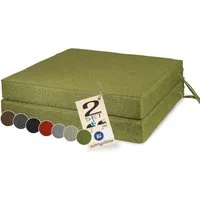 sunnypillow Stuhlkissen 2er Set Stuhlkissen mit Bändern "HAVANA" viele Farben zur Auswahl, Grün