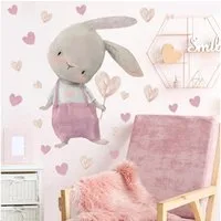 Montegoni Wandsticker Kinder Tier Wandsticker, Wandaufkleber Deko (Liebes hasen Kinderzimmer Dekoration Hintergrund Wandaufkleber), Kindergarten Home Dekoration,wasserdichte abnehmbare