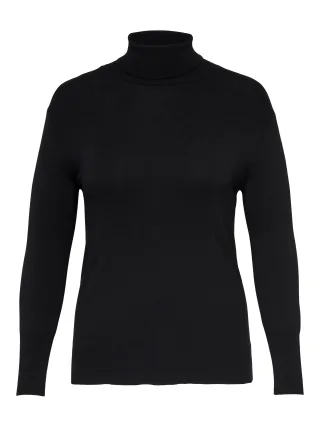ONLY CARMAKOMA - CARVENICE LS ROLL PULLOVER NOOS Black - Gr. - 44