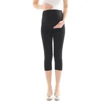 YESET Umstandshose Umstand Hose Capri 3/4 Umstandsleggings Baumwolle Schwarz L