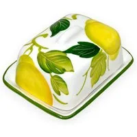 Lashuma Butterdose Zitrone, Keramik, (1-tlg., 12 x 9 cm), Behälter für Butter 125 g oder Magarine