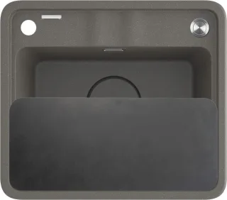 Neuesbad 1-Becken Granitspüle 440X500X229, Anthrazit Metallic, mit SPACE SAVER NB1DEZKMT1031