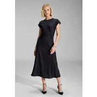 SWING Cocktailkleid - Midi Kleid mit Knoten Detail Figurbetonte Passform mit fließendem Rockteil