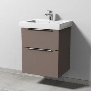 Sanipa 3way Waschtischunterbau zu Villeroy & Boch Subway 2.0 Waschtisch mit 2 Auszügen, Taupe-Matt UP6111T