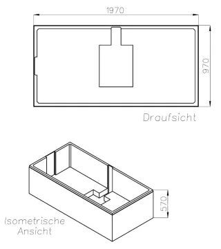 Neuesbad Wannenträger für Ideal Standard La Dolce Vita Duo 200x100 SW 16099