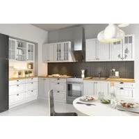 ROYAL24_MARKT Winkelküche K3-G260 - Provence - Luxuriöse Details,clevere Aufbewahrungslösungen, (Komplett Set), Edle Materialien - Stilvolles Design - Hohe Qualität.