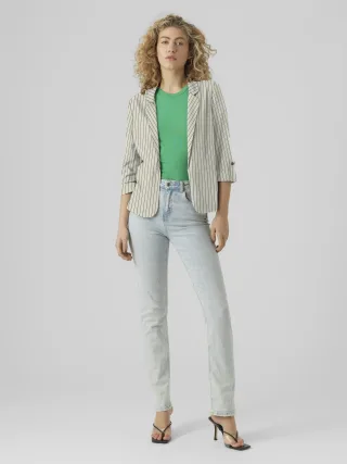 VERO MODA - VMJESMILO LIN 3/4 LOOSE BLAZER WVN NOOS Silver Lining - Gr. - XS