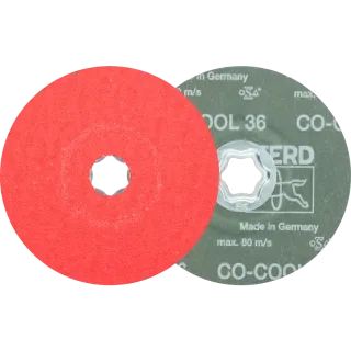 PFERD TOOLS COMBICLICK Keramikkorn Fiberscheibe CO-COOL für Edelstahl, 5 Stück - 44498020