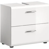 welltime Waschbeckenunterschrank FLORENZ, Breite 60cm, inkl. Siphonausschnitt, mit Türen oder Schüben (1-St., TOPSELLER) hochwertige MDF Front, Griff chromglänzend, Badschrank, Bad