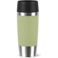 Emsa Thermobecher Travel Mug Classic Twist, 1-tlg., Edelstahl, Kunststoff, Silikon, 0,36 Liter, Comfort-Schraubverschluss, Quick-Press, auslaufsicher