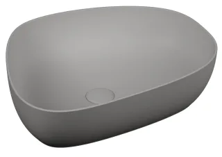 VitrA Outline Aufsatzschale asymmetrisch 55 x 43 cm CERAFINE Sanitärkeramik Steingrau,5991B476-0016 5991B476-0016