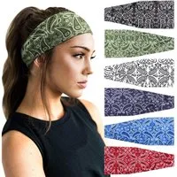 Zaewry Haarband 6 Stück Damen Stirnband Kopfband Haarband Turban Elastische Stirnband, Haarschmuck für Mädchen Alltag Yoga Sport Fitness