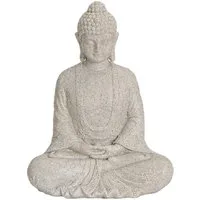 Wurm Buddhafigur Buddha Figur sitzend braun Feng Shui Polyresin Deko H 23 cm