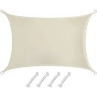 AMANKA Sonnensegel mit UV Schutz - 3 x 2 m Wasserdicht - Sonnenschutz für Garten & Balkon, Polyester Sonnenschutzsegel Rechteckig - Überdachung mit Regenschutz