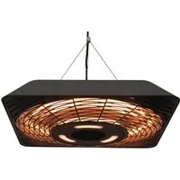 Outsunny Heizstrahler 5 Modi Heizstrahler mit Fernbedienung, LED-Licht Alu Glas, 2000 W, für Außenbereich, Schwarz