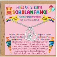 LuxusKollektion Kette und Anhänger Set Einhorn Kette Mädchen Einschulung Geschenk Schulanfang Schmuck
