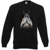 Urban Backwoods Sweatshirt Satanic Maria Sweatshirt Black Metal Pentagramm 666 Holy Devil Satan (1-tlg) Sign Zeichen Umgedrehtes Kreuz
