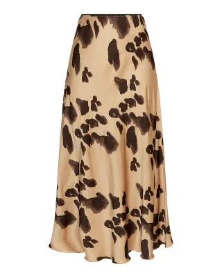 msch copenhagen - MSCHClarette Irida Skirt AOP iced coffee leo - Gr. - L