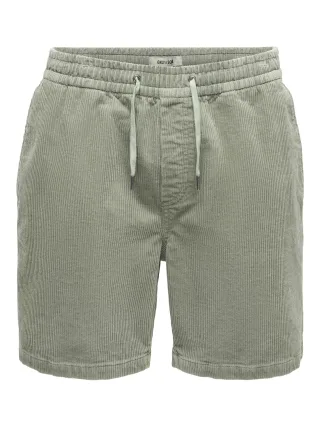ONLY&SONS - ONSTEL CORDUROY 0185 SHORTS VD Castor Gray - Gr. - L