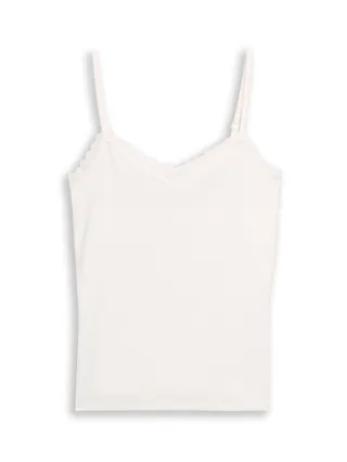 Denim Tom Tailor - Slim Fit Top mit Spitze off white - Gr. - XL