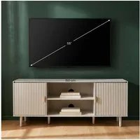 IDIMEX Lowboard ZELDA, TV Lowboard 150 cm mit Lamellenfront und Metallgestell Kaschmir