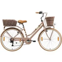 Bikestar Cityrad, 7 Gang Shimano RD-TY21 Schaltwerk, Kettenschaltung, für Damen, Kettenschaltung