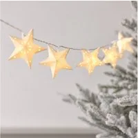 Lights4fun LED-Lichterkette 10er LED Lichterkette Papiersterne