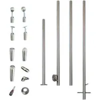 StahlFux Handlauf Edelstahlpfosten Balkongeländer, 90 cm Gesamtlänge, (Spar-Set, 1 St., für Handlauf), Seitliche Wangenmontage für Treppen, Balkone oder Podeste