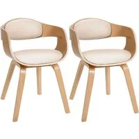 CLP Esszimmerstuhl Kingston Kunstleder (2er Set), Holzgestell