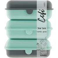 COFI 1453 Lunchbox Brotdosen 3er-Set Frühstücksbox spülmaschinenfest, stapelbar, 1000 ml, Kunststoff, (3-tlg., 3er Set), Made in Germany