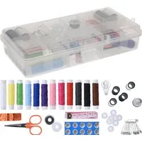Koopman Nähkasten Box Set Kunststoff Nähset 44 Teile Bunt Nähgarn, (Set, 1-St., Packung), 44 tlg., mit Aufbewahrungskiste, div. Zubehör, Nähen