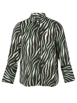 Frapp - Bluse Kragen 1/1 Arm Druck chocolate multicolor - Gr. - 46