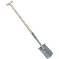 Connex Spaten Damenspaten mit Eschenholzstiel 110cm Edelstahlspaten für Gartenarbeit, FSC, Trittkante, Schwanenhalsdülle, Edelstahl